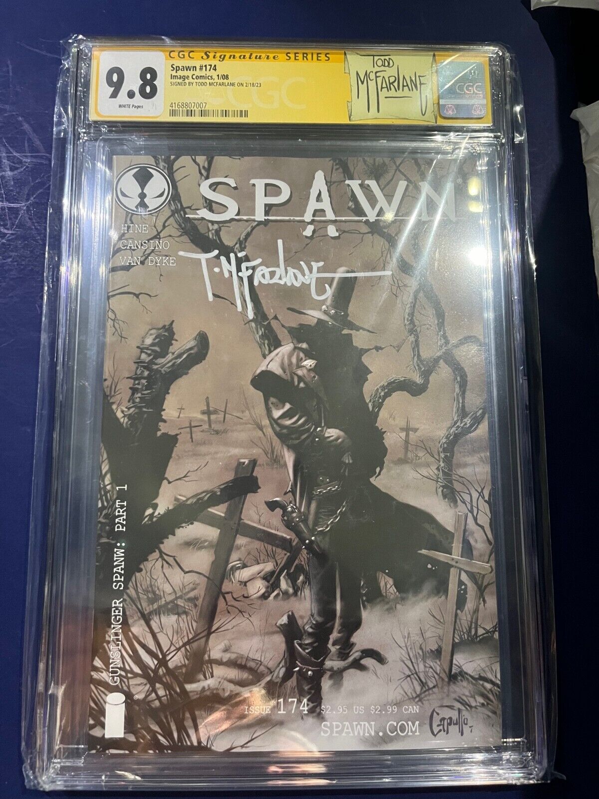 Spawn 174 CGC 98 MT white pages SS signed Todd McFarlane signature