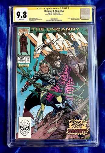 Uncanny XMen 266  CGC 98 White Pages Signed By Chris Claremont  1st Gambit