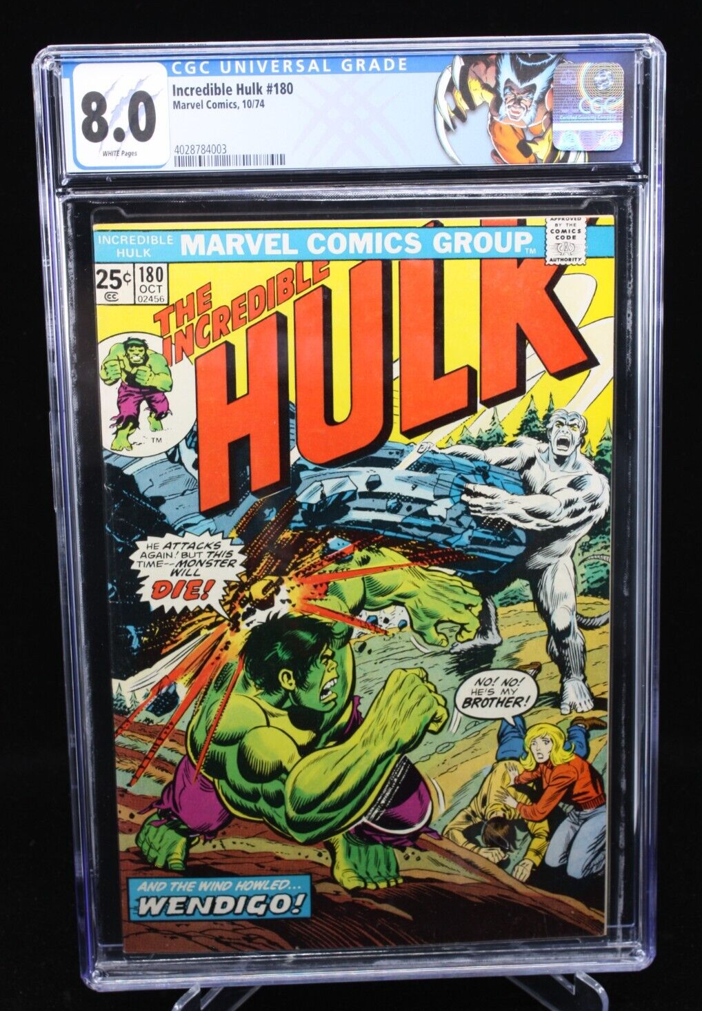 Incredible Hulk 180  1st Cameo App Wolverine  Wein  Trimpe CGC 80 1974