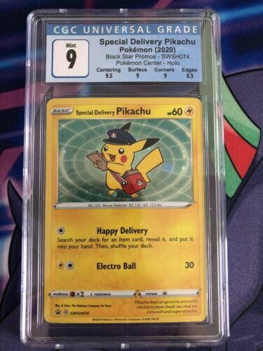 Cgc 9 Special Delivery Pikachu black star promo SWSH074 PSA 9 10 Crossover