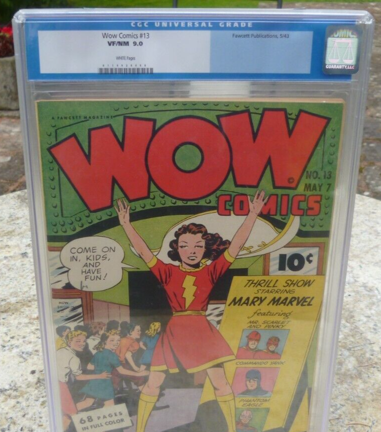 WOW COMICS  13 1943 CGC 90 MARY MARVEL USA FAWCETT GOLDEN COMIC CROWLEY COPY