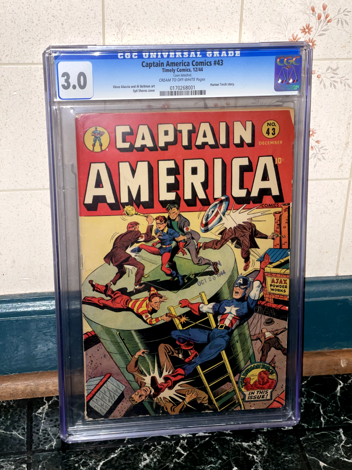Captain America Comics 43 Golden Age WWII Superhero Timely Comic 1944 CGC 30