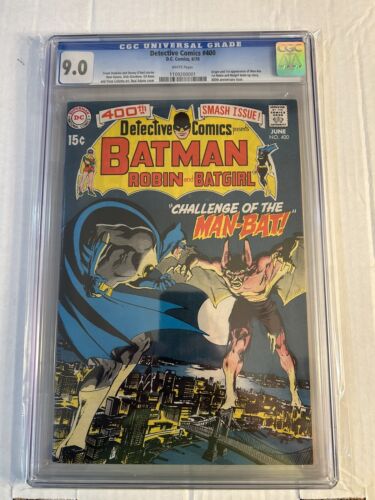 Detective Comics 400  CGC 90  White Pages  1st ManBat Neal Adams 1970