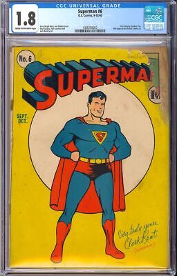 Superman 6 Unrestored Golden Age Superhero Vintage DC Comic 1940 CGC 18