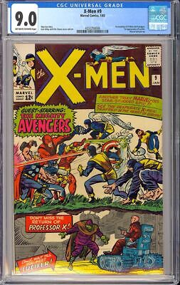 XMen 9 High Grade Avengers 1st App Lucifer Vintage Marvel Comic 1965 CGC 90