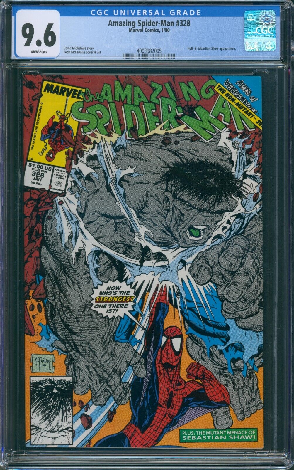 Amazing SpiderMan 328 CGC 96 1990 White Pages