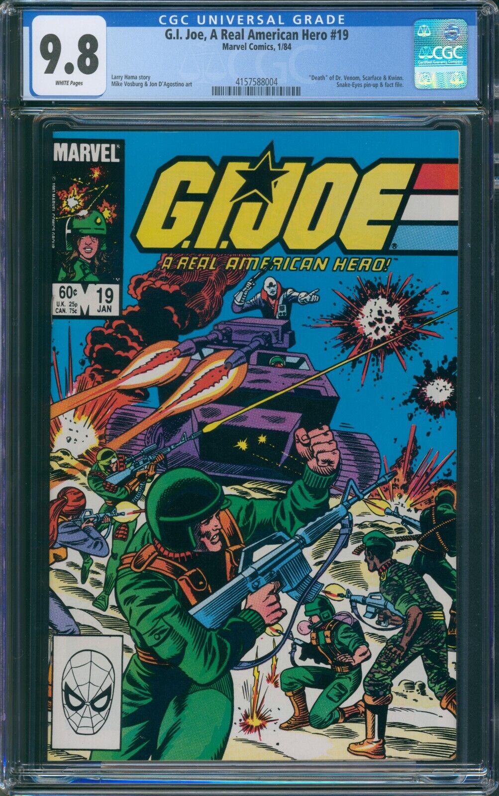 GI Joe A Real American Hero 19 1984 CGC 98 WHITE PAGES