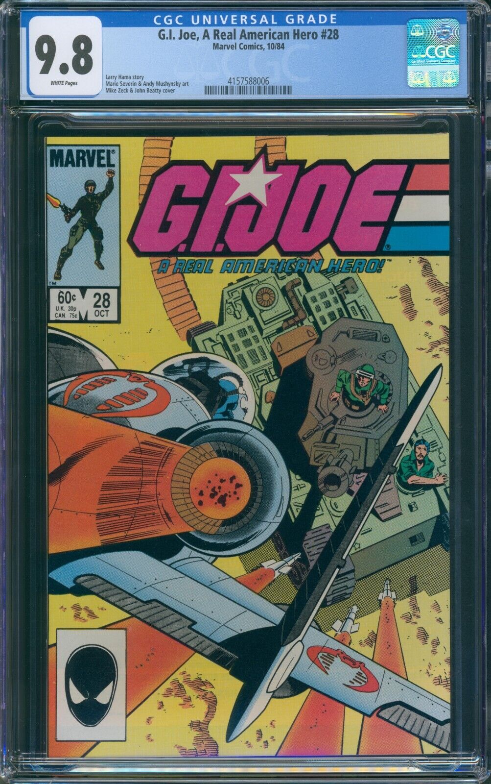 GI Joe A Real American Hero 28 1984 CGC 98 WHITE PAGES