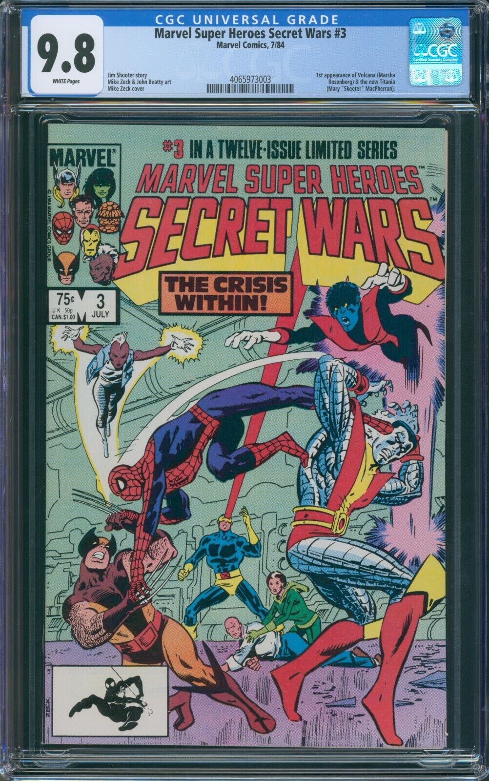 Marvel Super Heroes Secret Wars 3 1984 CGC 98 White Pages
