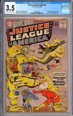 Brave and the Bold 29 2nd App Justice League of America JLA DC 1960 CGC 35