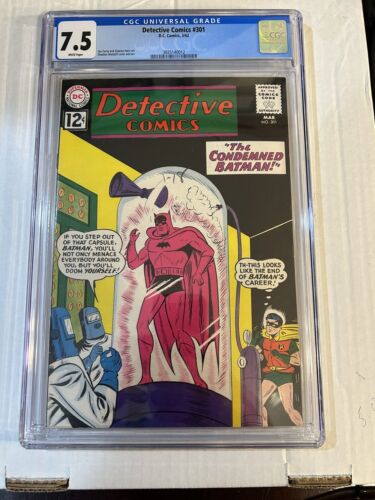 Detective Comics 301  CGC 75  White Pages  Batman  Robin 1962