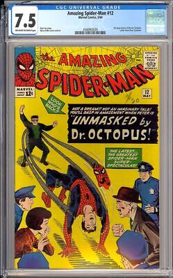 Amazing SpiderMan 12 Cracked Slab High Grade Silver Age Marvel 1964 CGC 75