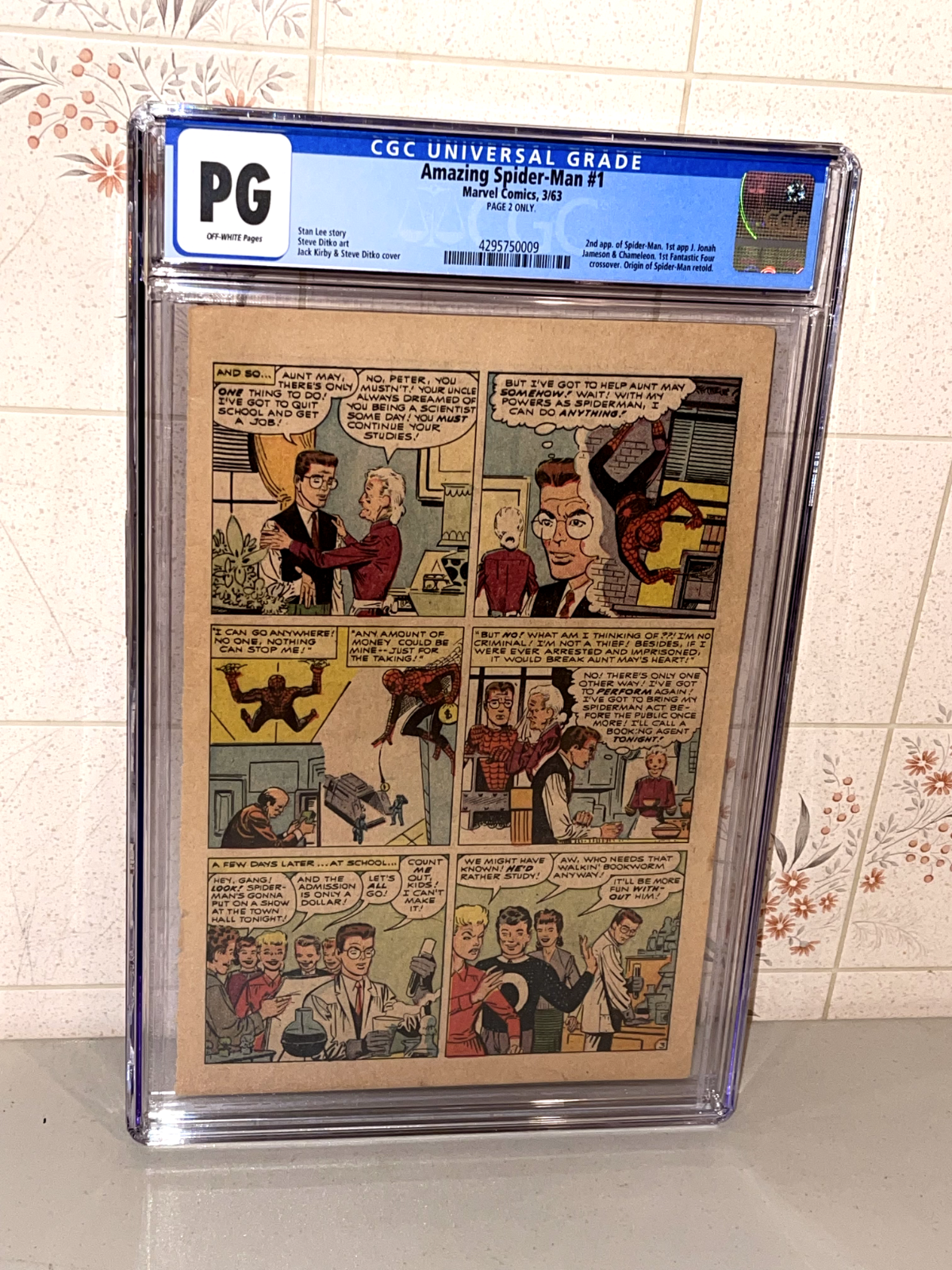 Amazing SpiderMan 1 Silver Age Vintage Stan Lee Marvel Comic 1963 CGC PG 2