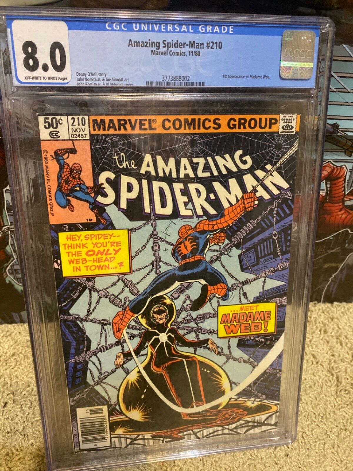 Amazing Spiderman 210 1980 1st Madame Web Newsstand  CGC GRADE 80