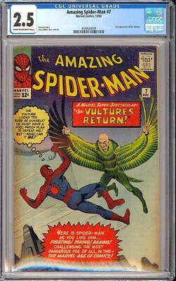 Amazing SpiderMan 7 Nice Silver Age Superhero Ditko Marvel Comic 1963 CGC 25