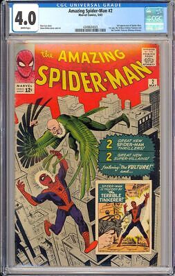 Amazing SpiderMan 2 Nice Silver Age Superhero Ditko Marvel Comic 1963 CGC 40