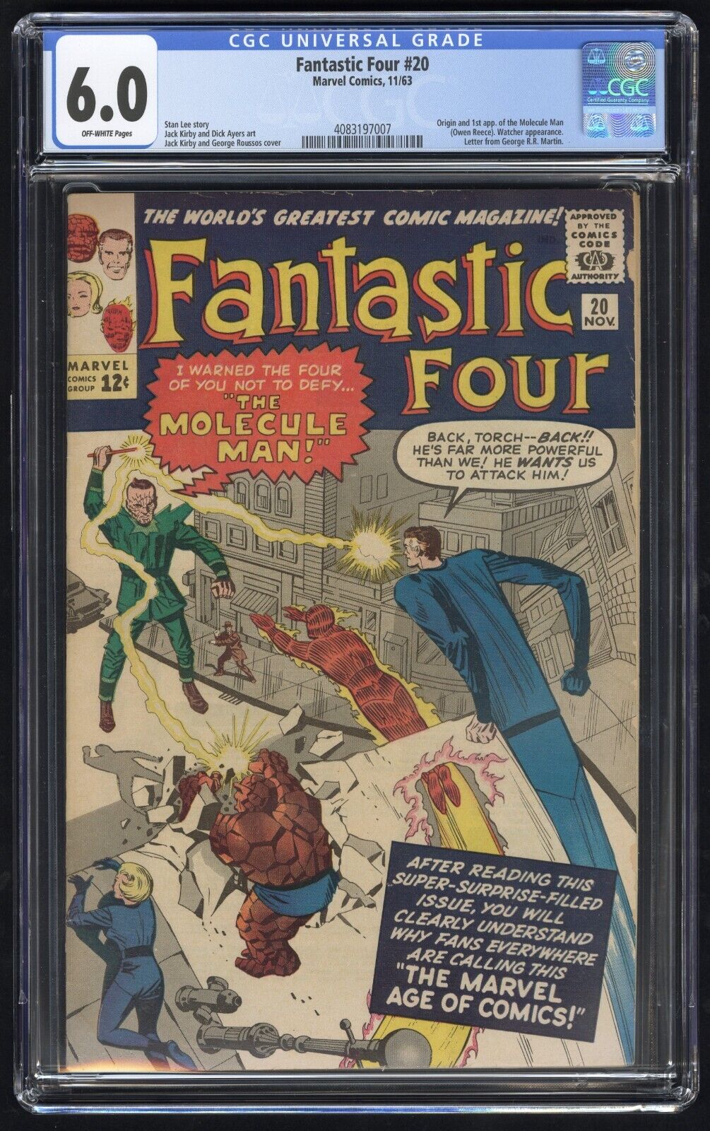 Fantastic Four 20 CGC 60 Marvel 1163 Origin  1st appearance Molecule Man