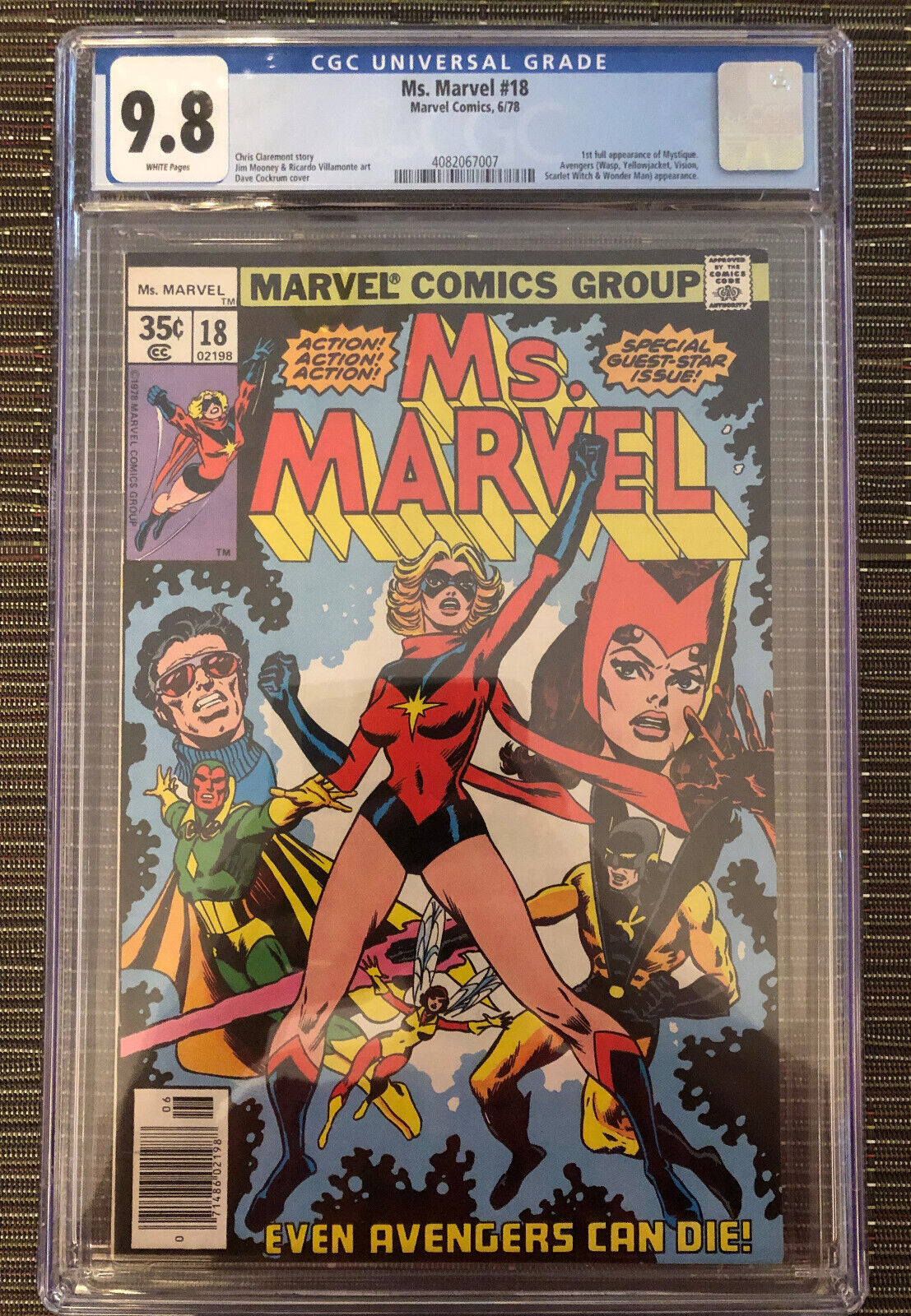 Ms Marvel 18  First appearance by Mystique  CGC 98  White Pages