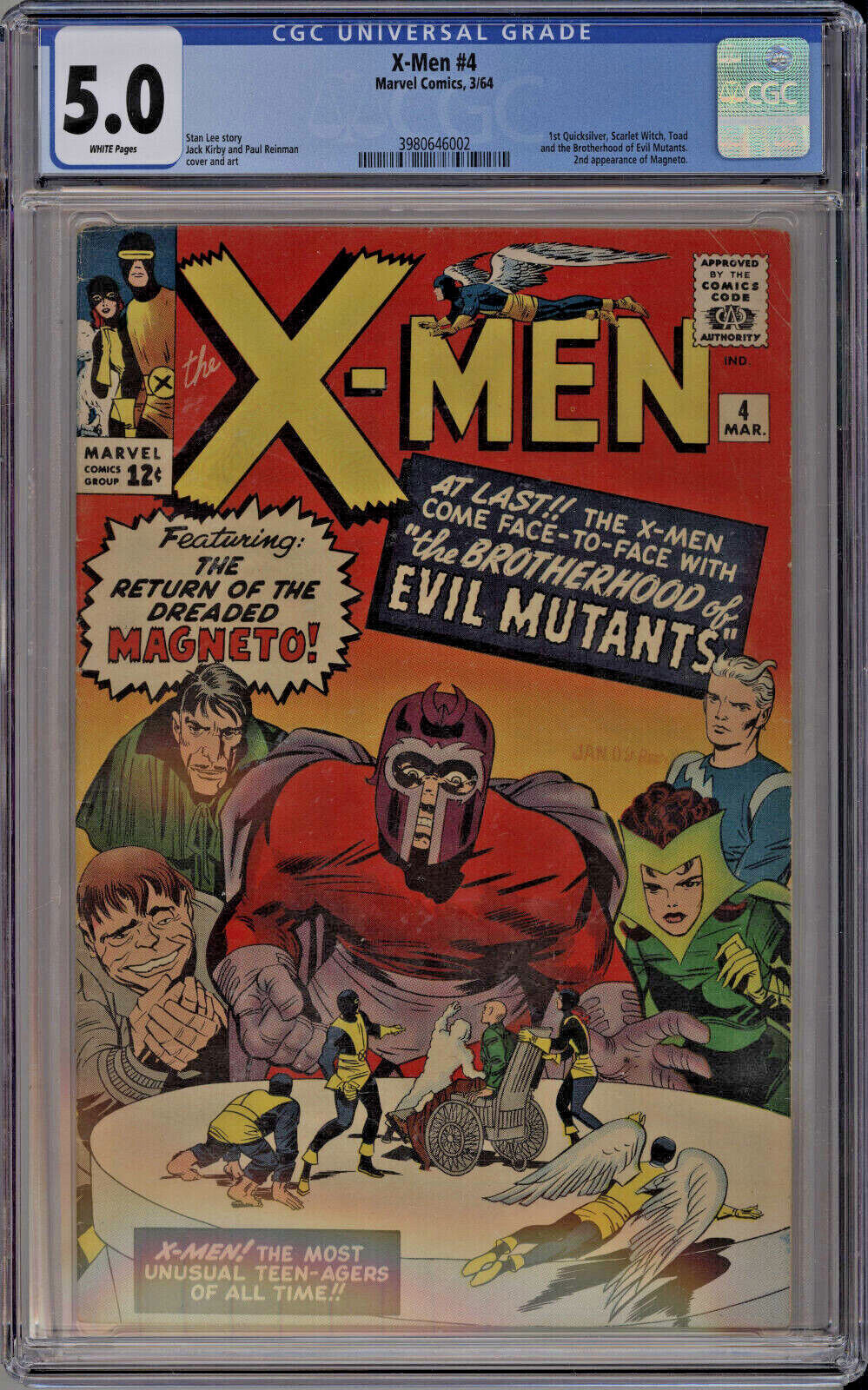 Marvel Comics XMEN 4 CGC 50 1st Appearance Scarlet Witch  Quicksilver 1964