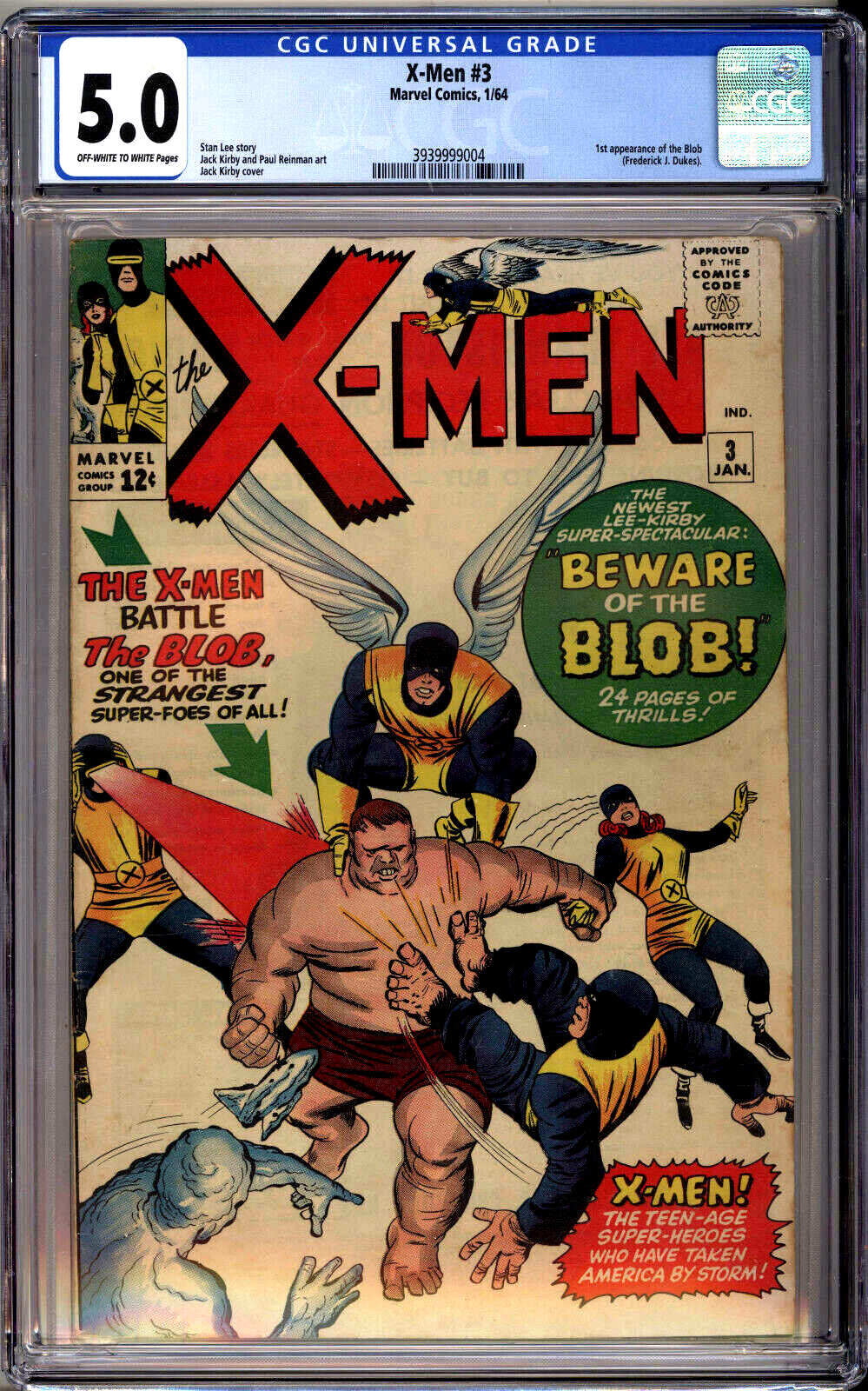 Marvel Comics XMEN 3 CGC 50 1st Appearance of the BLOB Beautiful Copy 1963