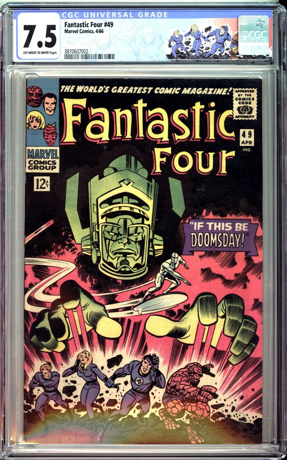 Marvel Comics FANTASTIC FOUR 49 CGC 75 HIGH GRADE 1st Full Galactus 1966