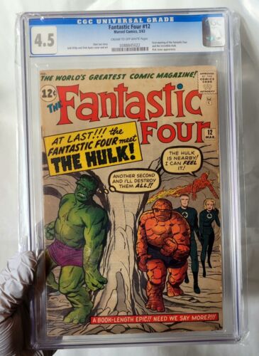 FANTASTIC FOUR 12 1963 CGC 45 FIRST INCREDIBLE HULK CROSSOVER NO RESERVE