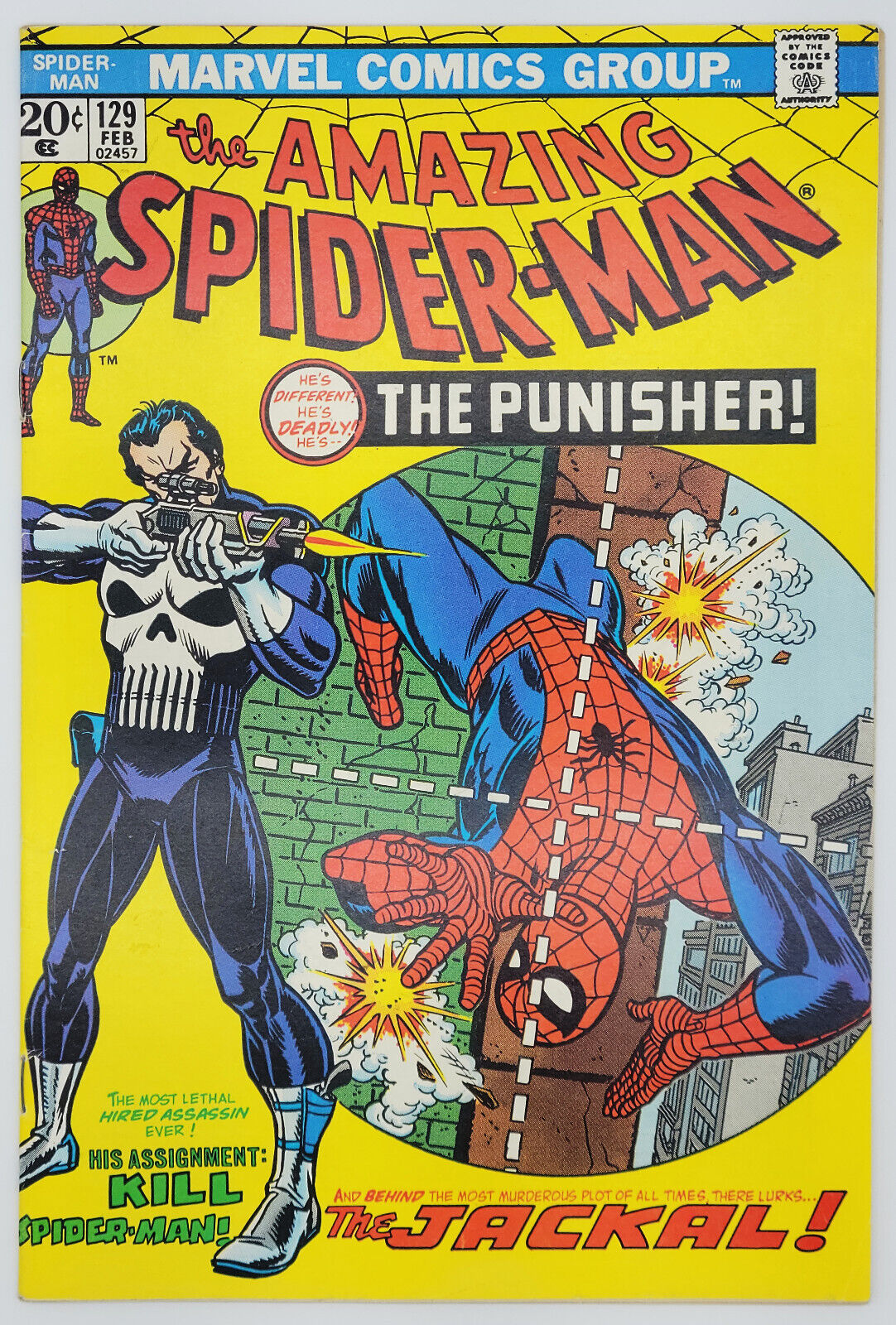 The Amazing SpiderMan 129 1974 70 FNVF 1st appearance Punisher  Jackal