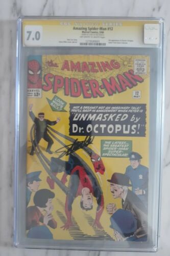 Amazing Spiderman 12 CGC 70 3rd Dr Octopus Autograph Stan Lee 1964 Marvel Rare