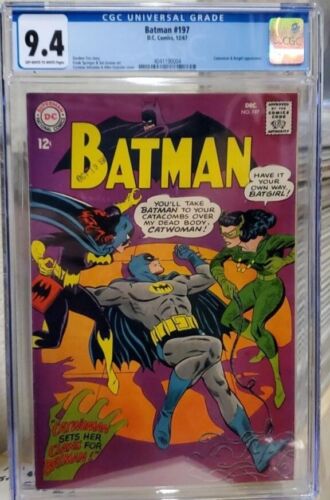 Batman 197 CGC 94 Off WhiteWhite Pages Catwoman  Batgirl Appearance DC 1967