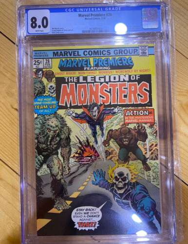 Marvel Premiere 28 1976 CGC 80 White Pages KEY 1st app Legion of Monsters