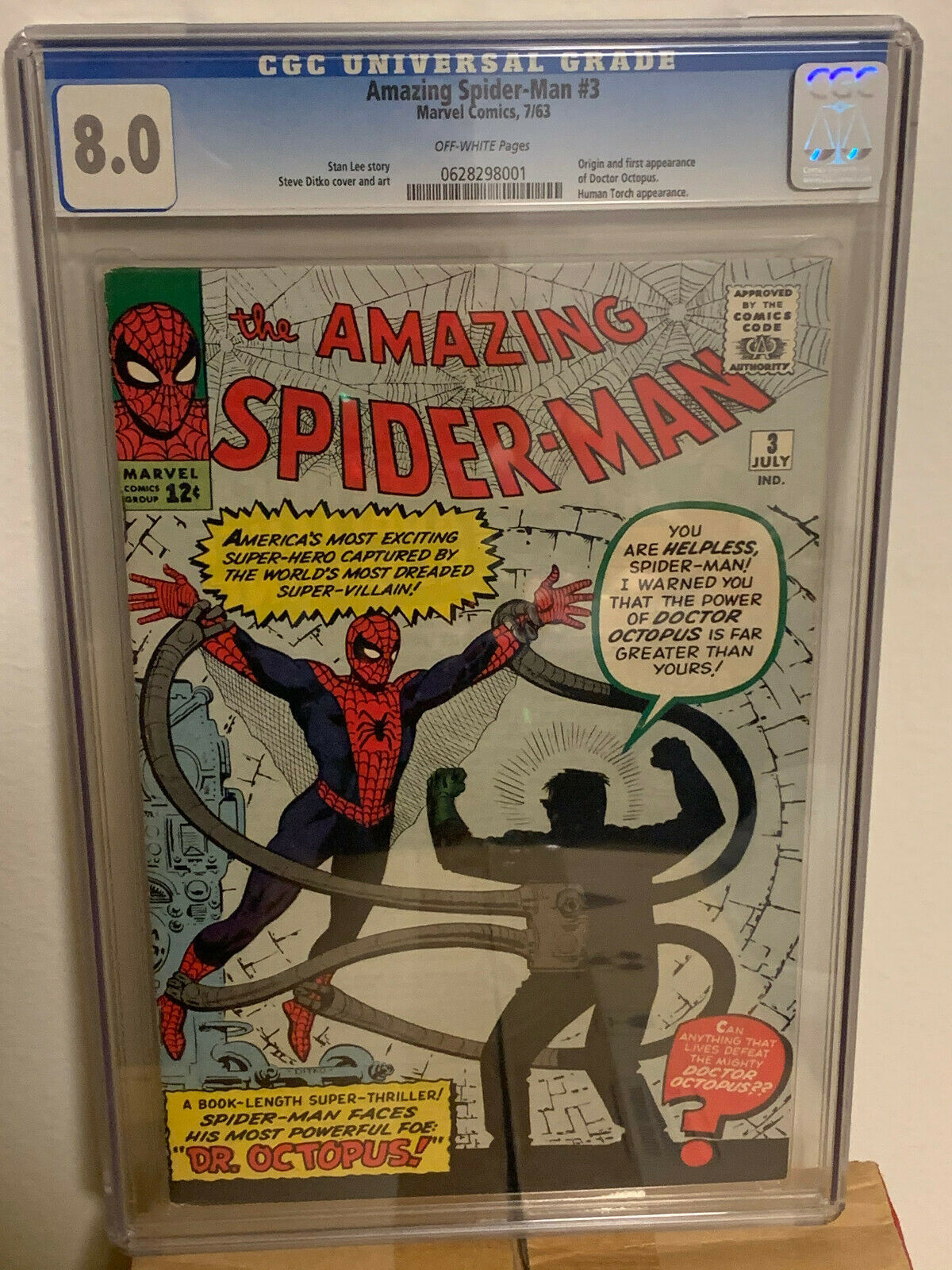 Amazing SpiderMan 3 CGC 80 VF Jul 1963  First Doctor Octopus