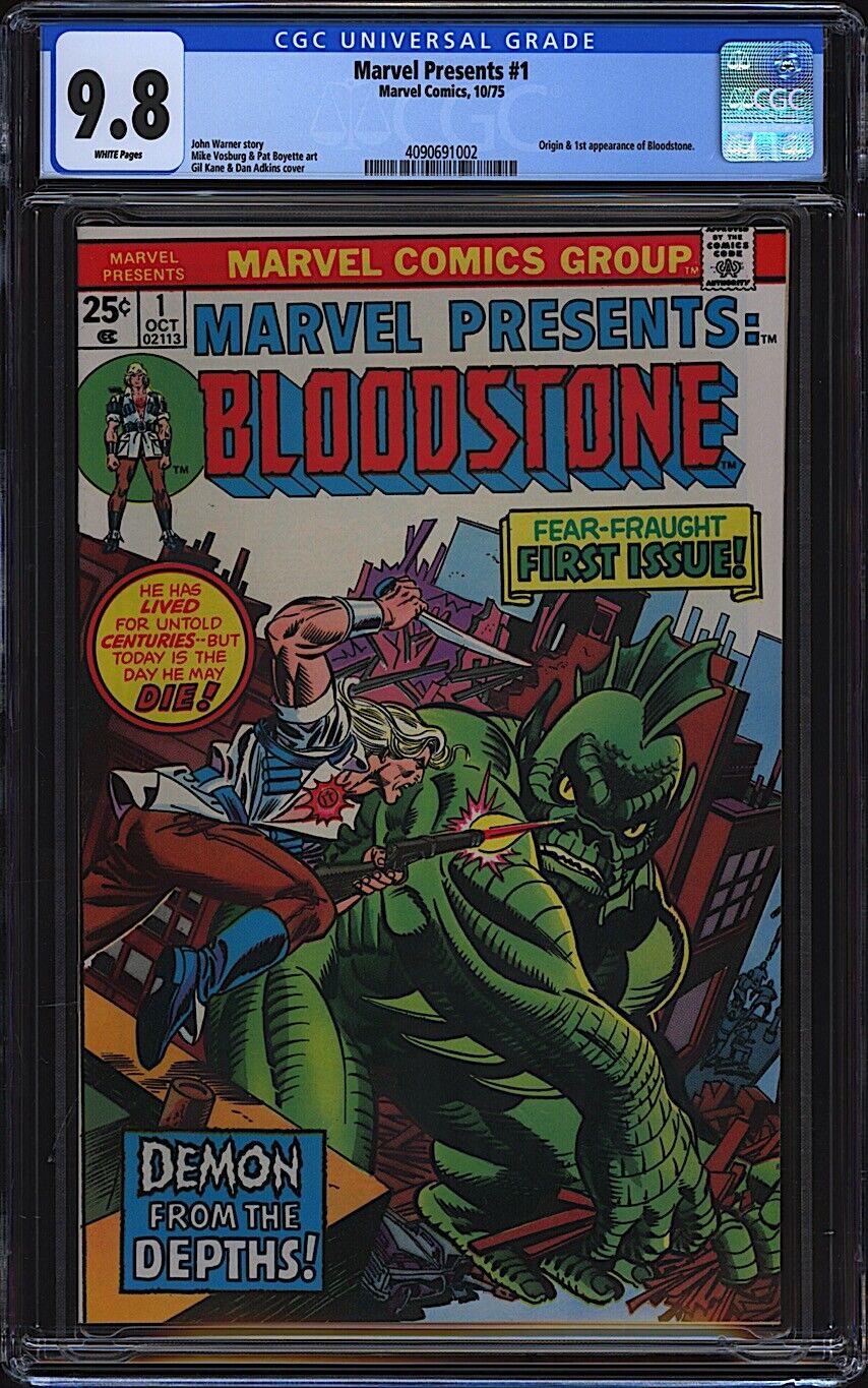 Marvel Presents 1 CGC 98 WHITE Marvel 1975 1st Ulysses Bloodstone