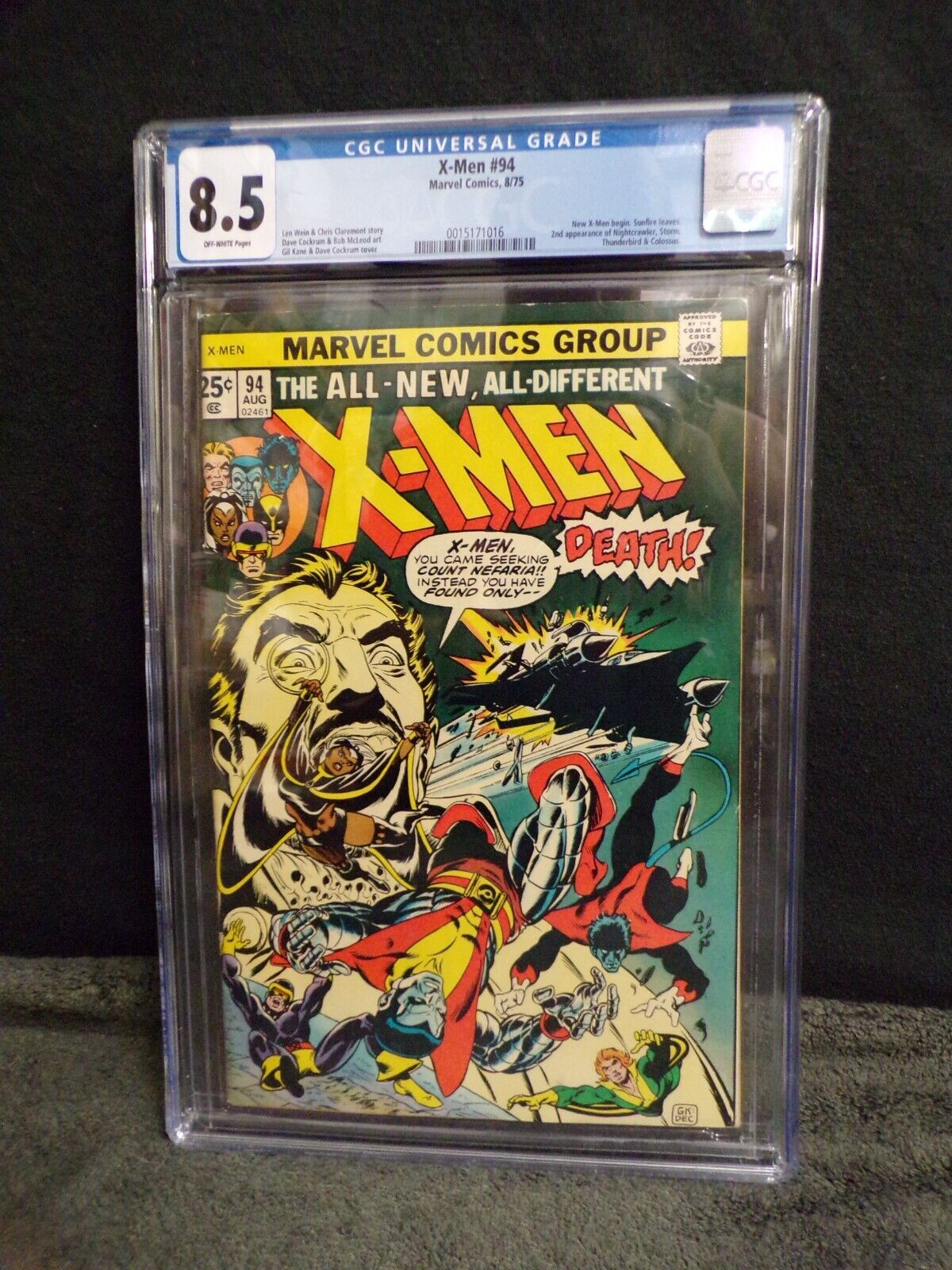 XMEN 94 MARVEL COMICS CGC 85 GRADED COMIC 2ND NIGHTCRAWLER STORM COLOSSUS