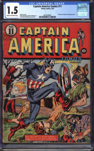 CAPTAIN AMERICA COMICS 11 CGC 15 CROW PAGES  TIMELY COMICS 1942