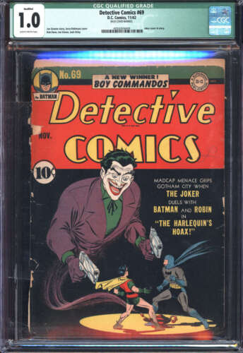 DETECTIVE COMICS 69 CGC 10 SB PAGES QUALIFIED   JOKER COVER AND STORY 1942