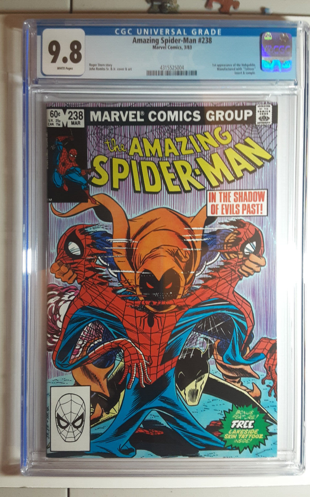 Amazing SpiderMan 238 CGC 98 1st App Of Hobgoblin Mfg With  Tatooz Insert