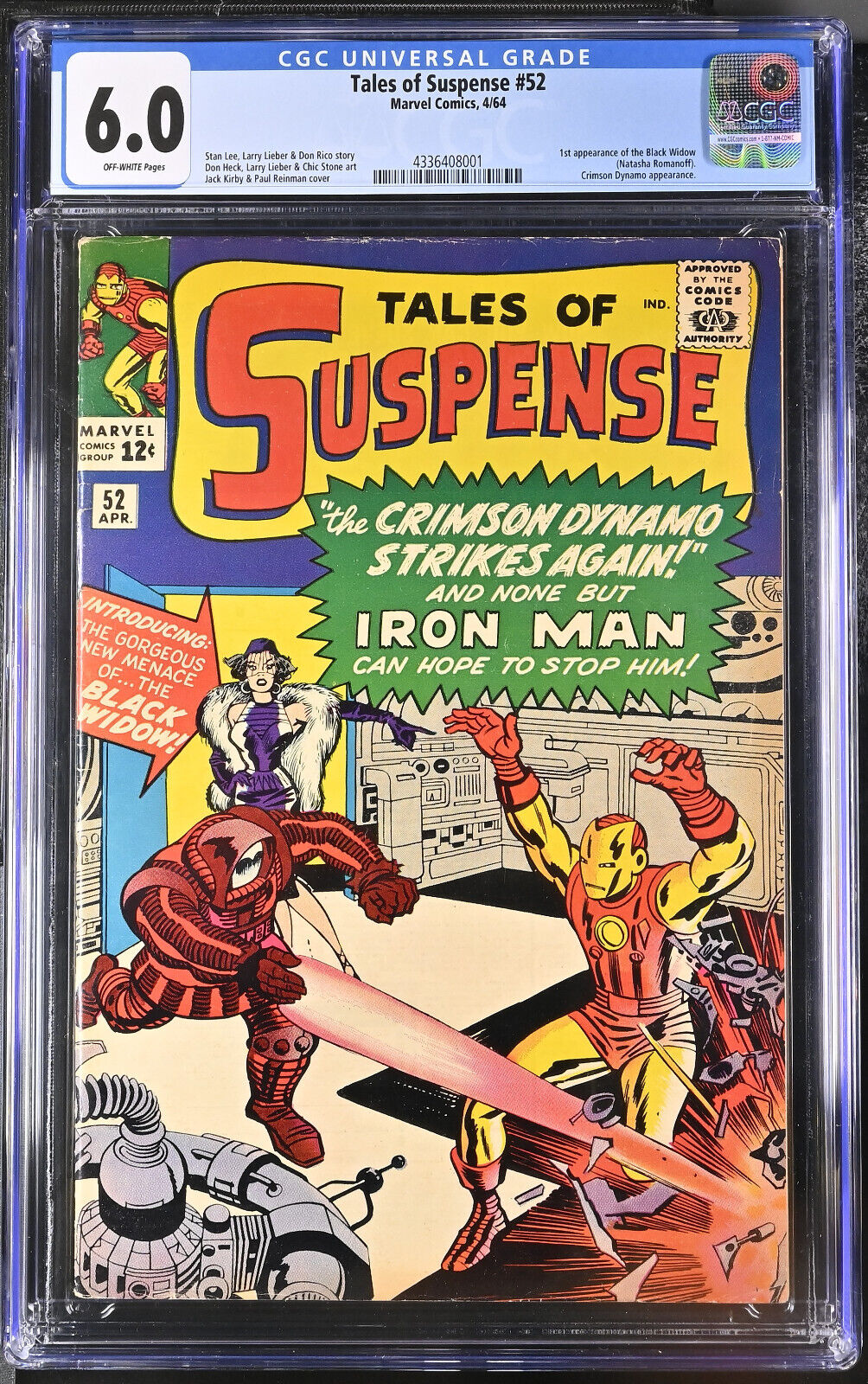 Tales Of Suspense 52 CGC 60  Key Issue 1st Appearance of the Black Widow