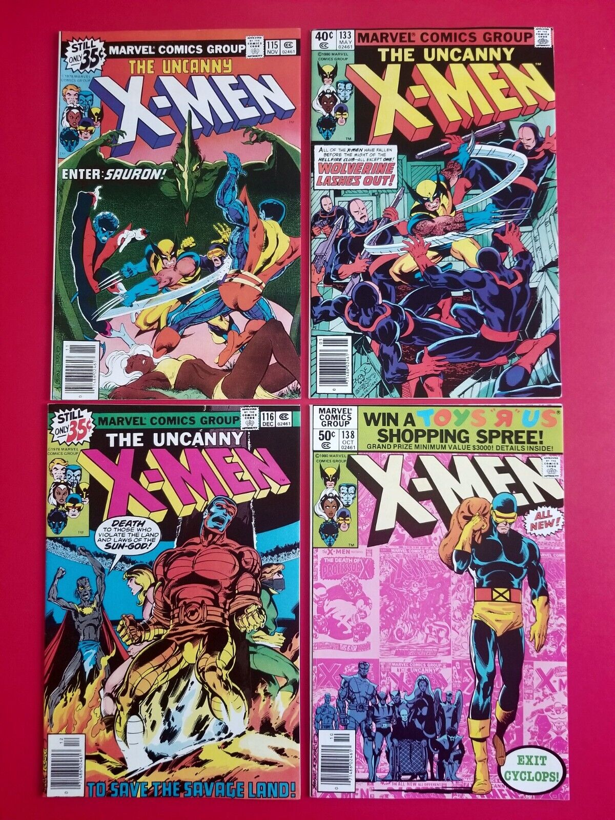 UNCANNY XMEN 115 116 133 138NEWSSTANDNM NM961ST Solo WOLVERINEMARVEL 1980