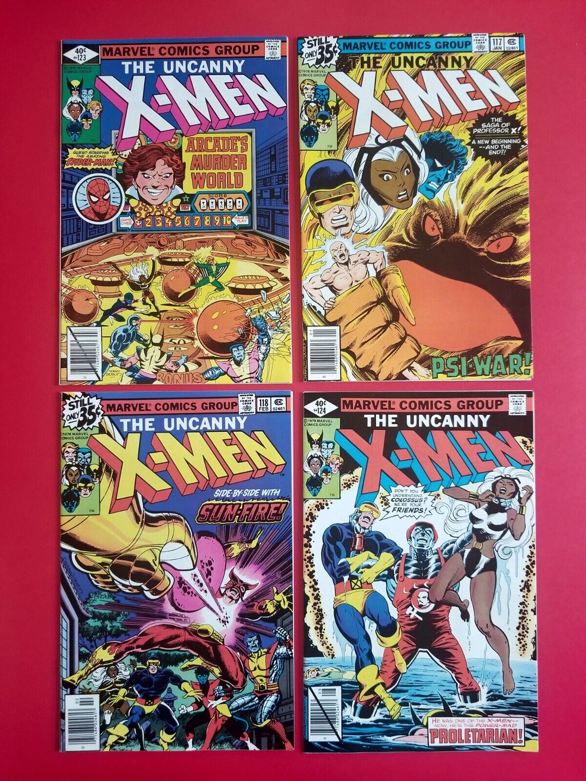 UNCANNY XMEN 117 118 123 124 NM NM 96 1st SHADOW KING 1ST PROLETARIAN1978