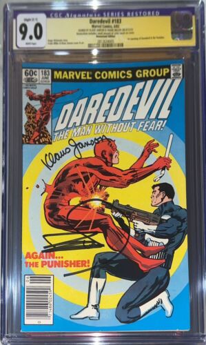 Daredevil 183 Newsstand Ed CGC SS 90 Signed by Klaus Janson  Frank Miller HP