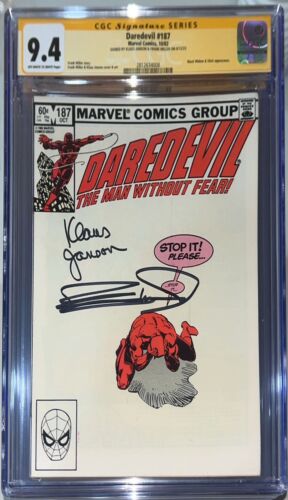 Daredevil 187 CGC SS 94  Signed by Klaus Janson  Frank Miller HP