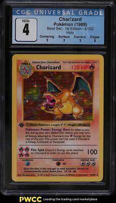 1999 Pokemon Base Set 1st Edition Shadowless Holo Charizard 4 CGC 4 VGEX