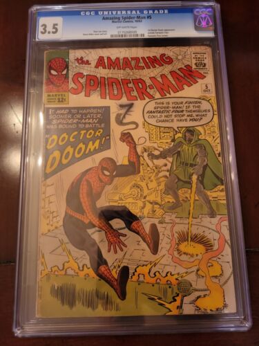 AMAZING SPIDERMAN 5 35  CGC UNIVERSAL GRADE DR DOOM APP FANTASTIC FOUR CAMEO