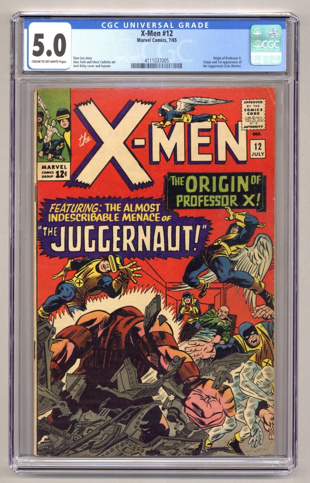 XMen 12 CGC 50 Origin of Professor X Origin1st app Juggernaut Kirby K378