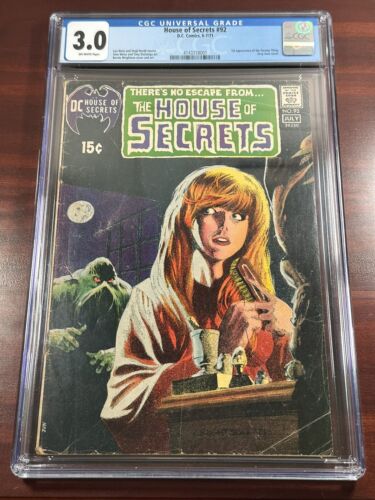 House of Secrets 92 CGC 30 1st Appearance of the Swamp Thing  1971  PRESSED