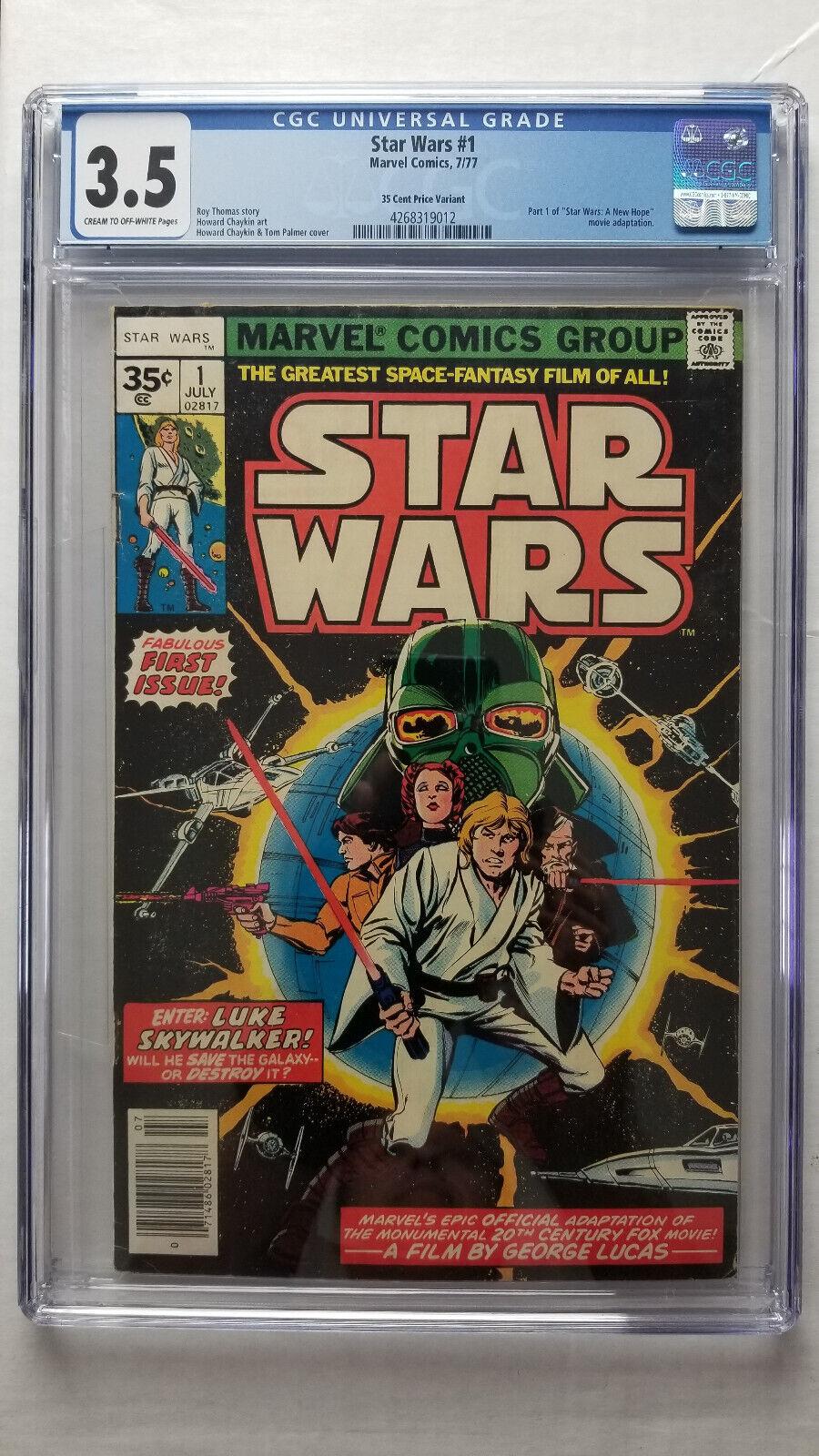 Star Wars 1 CGC 35 VG    35 Vent Variant   Marvel 1977