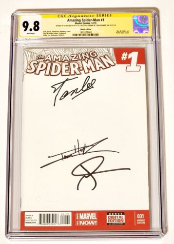 AMAZING SPIDERMAN 1 3x SIGNED STAN LEE TOM HOLLAND JAKE GYLLENHAAL CGC 98 SS