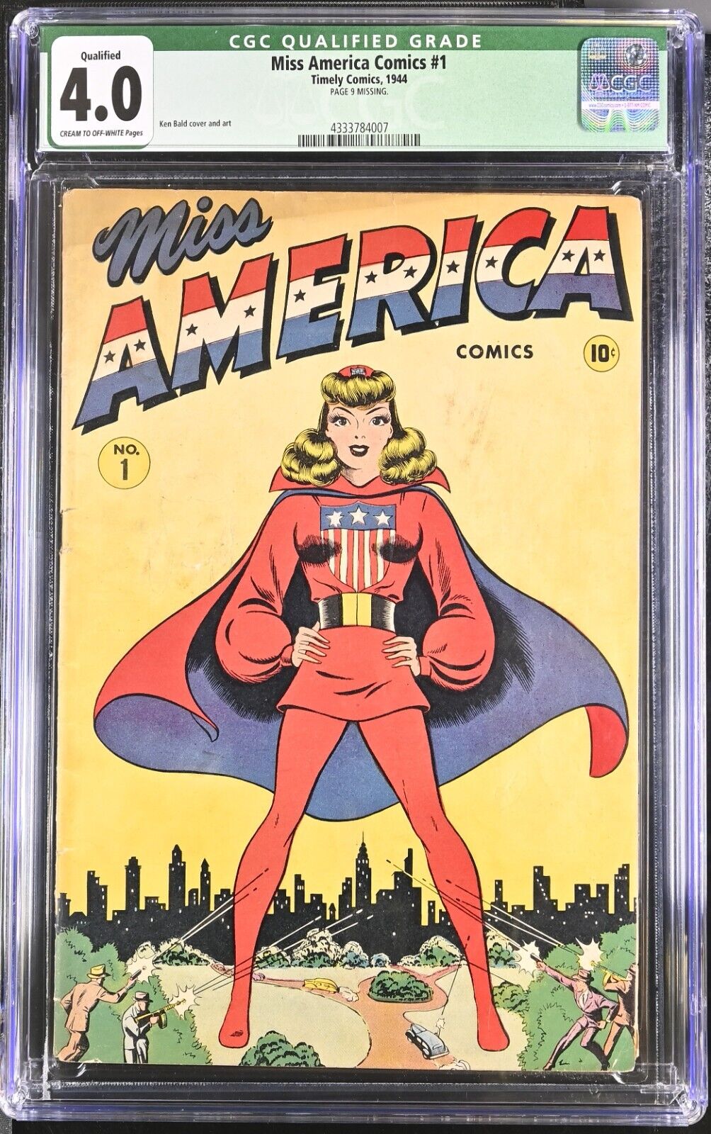 Miss America Comics 1 CGC Qualified 40 Ken Bald 1944 Timely Comics U793