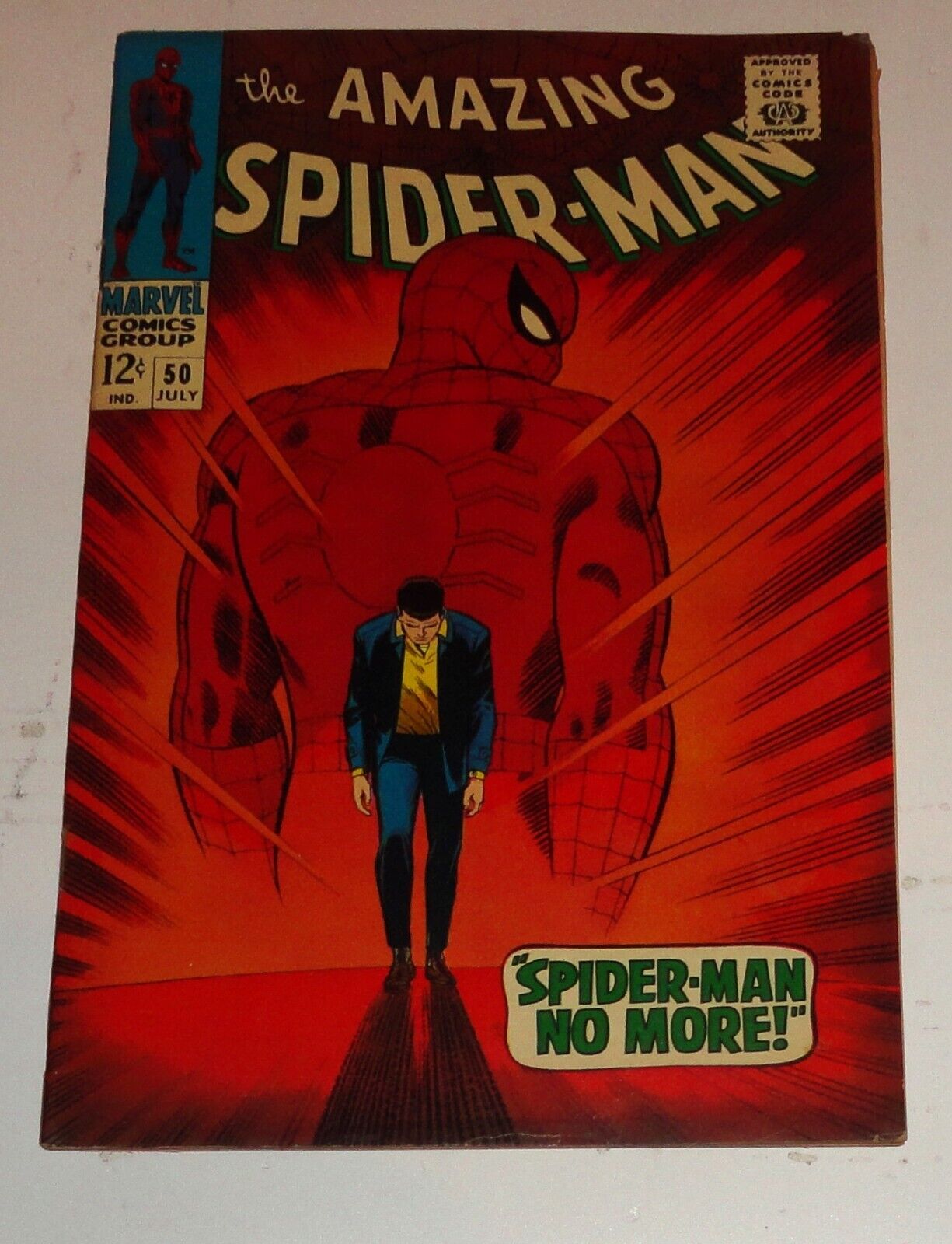 AMAZING SPIDERMAN 50 KEY ISSUE FIRST KINGPIN LOOKS VF 80 BUT CHIP ON REAR COV