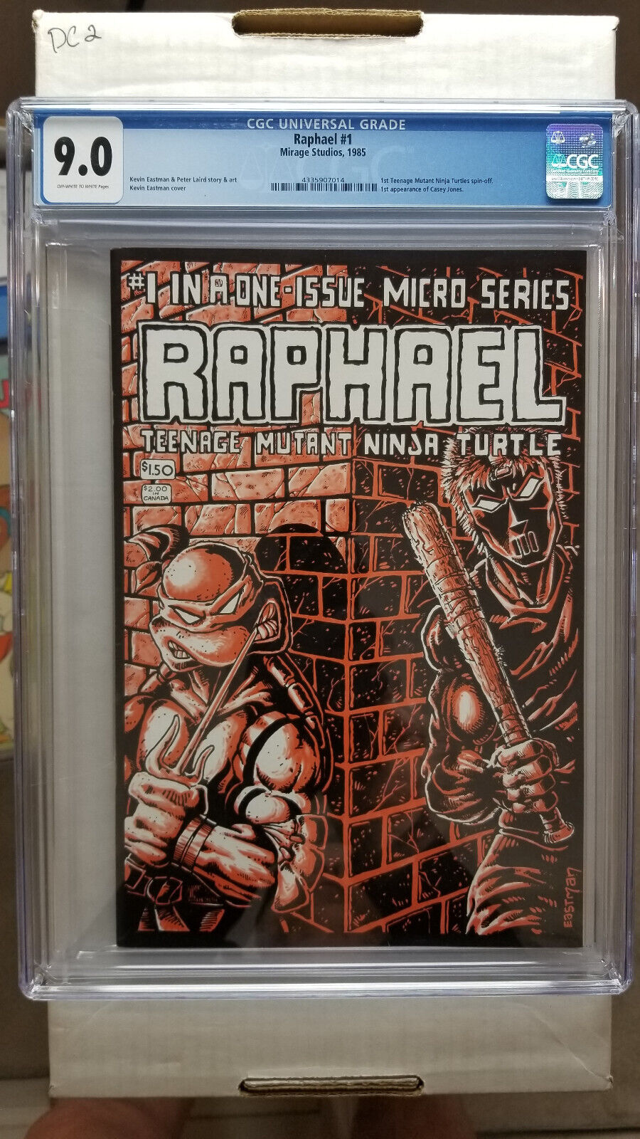 Raphael 1 CGC 90 VFNM     1st Appearance Casey Jones    Mirage Studios